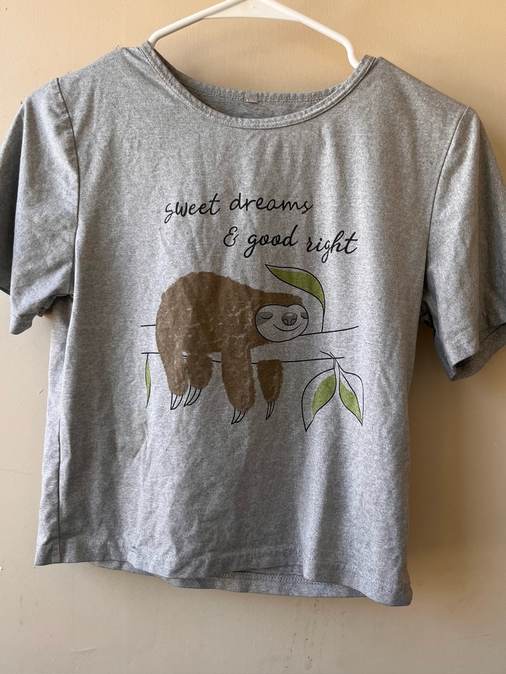 Gray Sloth Graphic T-Shirt XS